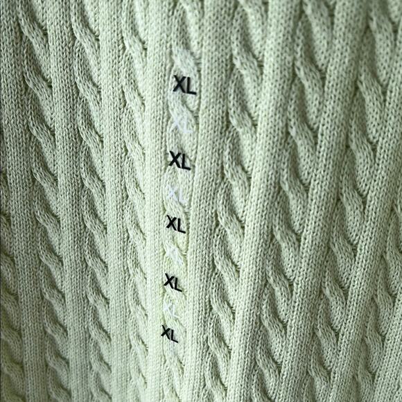 NWT Northern Isles Men's Light Green Cable Knit Sweater Vest and L/S Shirt - XL - Picture 5 of 8
